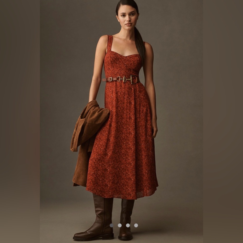 Reformation Lela Sweetheart A-line Midi Dress